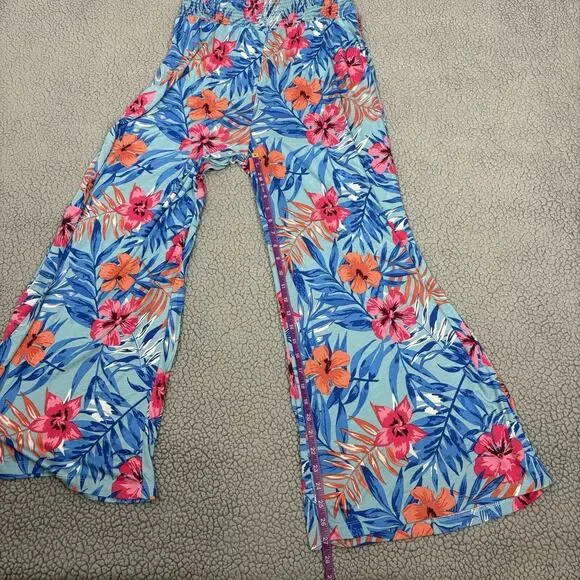 Lascana VS Womens Jumpsuit Faux Wrap Floral sz 10 Wide Leg Tropical bloomcore - Picture 13 of 16